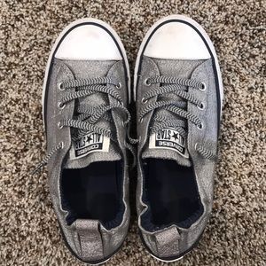Silver chuck Taylor all star shoreline sneakers!